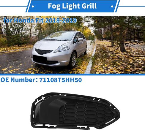 Front Left Fog Light Grill No.71108T5HH50 Front Lower Bumper Fog Light Cover Inserts for Honda Fit 2018-2019 Black ABS 1 Pc in Saudi Arabia