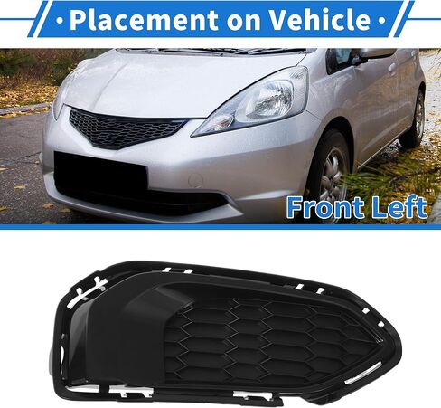 Front Left Fog Light Grill No.71108T5HH50 Front Lower Bumper Fog Light Cover Inserts for Honda Fit 2018-2019 Black ABS 1 Pc in Saudi Arabia