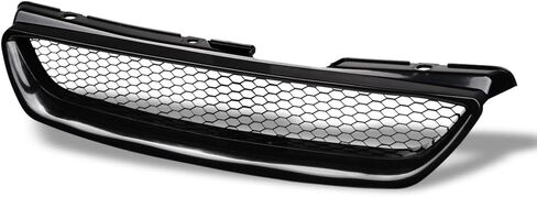 7422440569559 Compatible With 1998-2002 Honda Accord 2 Door Coupe Glossy Black T-R Aluminum Mesh Front Bumper Grill Grille in Kuwait