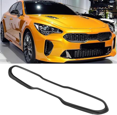 Front Bumper Center Grille Covers For Kia Stinger 2018-2023 All Models Add-on ABS Plastics Accessories (Center Grille Covers, Carbon Fiber Painted) in Saudi Arabia