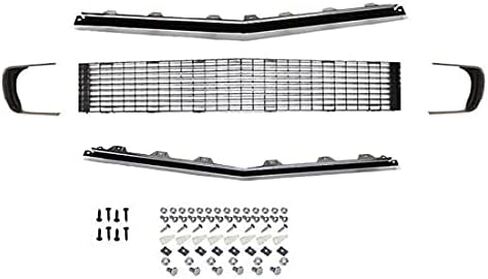 Speedway Motors Reproduction Grille Kit with Headlamp Bezels Compatible with 1967-1968 Camaro RS, Upper & Lower Grille Moldings, Center Grille Section & Hardware, 5 Piece Kit in Kuwait