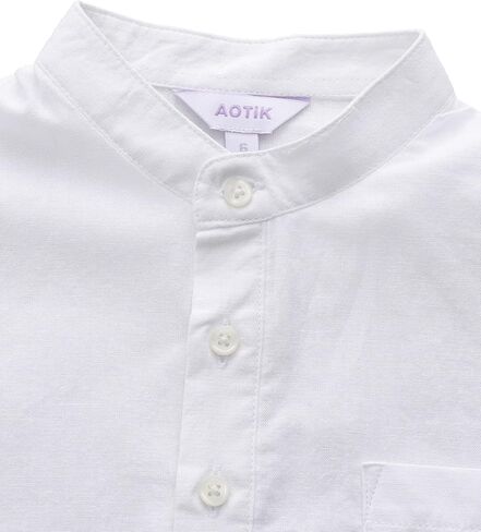 Boys Henley Shirts Short Sleeve Button Linen Beach Shirt Casual Summer Shirt in Saudi Arabia