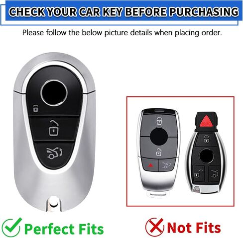 TOMALL 2 Pack for Mercedes Benz Key Fob Cover with Keychain, 3 Buttons Silicone Rubber Key Fob Case Fit for Mercedes Benz 2022-2025 S-Class, G-Class, E-Class, C-Class, GLC-Class, SL-Class, EQS, EQE in Saudi Arabia