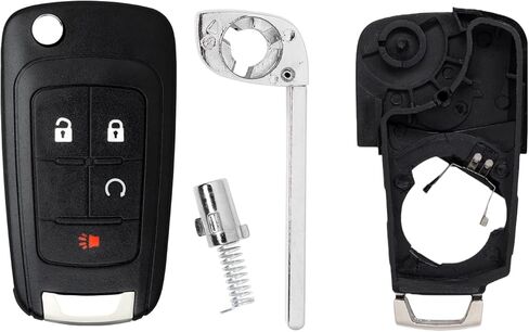 StandardAutoPart 4 Button Flip Key Shell Case Compatible with Chevrolet Equinox Terrain Encore Impala Sonic OHT01060512 with Remote Start (Shell Only) in Saudi Arabia