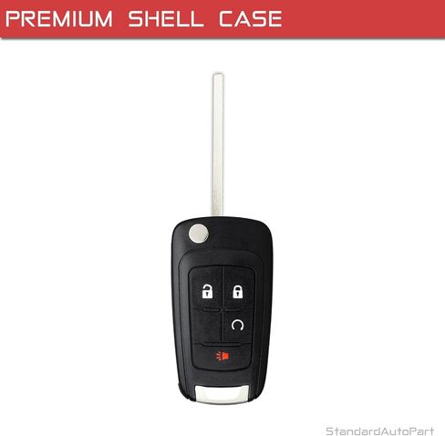 StandardAutoPart 4 Button Flip Key Shell Case Compatible with Chevrolet Equinox Terrain Encore Impala Sonic OHT01060512 with Remote Start (Shell Only) in Saudi Arabia