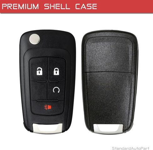 StandardAutoPart 4 Button Flip Key Shell Case Compatible with Chevrolet Equinox Terrain Encore Impala Sonic OHT01060512 with Remote Start (Shell Only) in Saudi Arabia