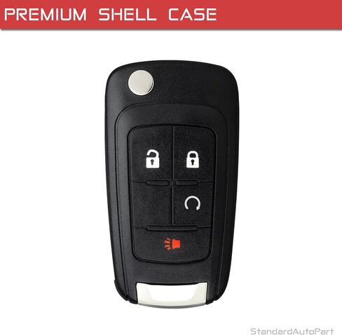 StandardAutoPart 4 Button Flip Key Shell Case Compatible with Chevrolet Equinox Terrain Encore Impala Sonic OHT01060512 with Remote Start (Shell Only) in Saudi Arabia