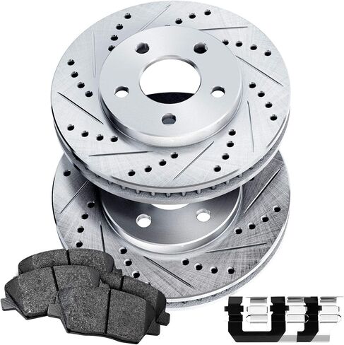 PowerSport Front Brakes and Rotors Kit |Front Brake Pads| Brake Rotors and Pads| Ceramic Brake Pads and Rotors |fits 2005-2021 Chrysler 300; Dodge Challenger, Charger, Magnum in Saudi Arabia