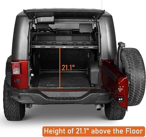 رف تخزين خلفي لسلة تخزين الأمتعة من Hooke Road Wrangler JK لسيارة جيب رانجلر JK ذات بابين 2007-2018 - فولاذ خفيف الوزن in Saudi Arabia
