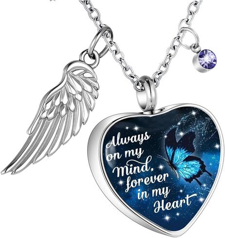 Heart Cremation Urn Necklaces Ashes Jewelry for Women Men Memorial Human Ashes Pendant in Kuwait