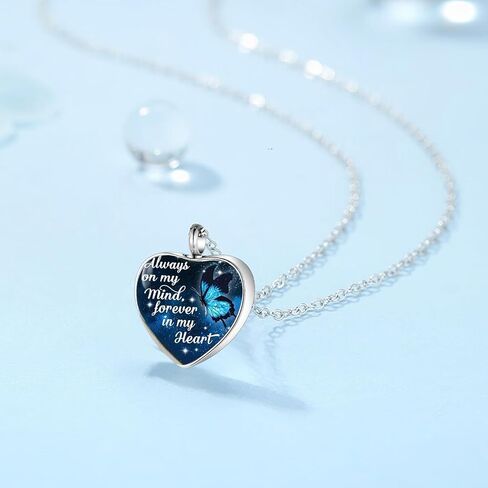 Heart Cremation Urn Necklaces Ashes Jewelry for Women Men Memorial Human Ashes Pendant in Kuwait
