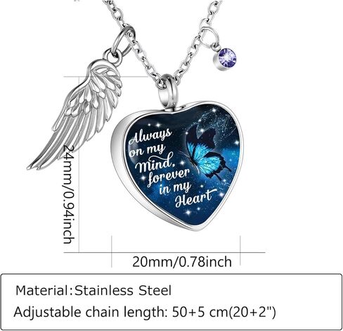 Heart Cremation Urn Necklaces Ashes Jewelry for Women Men Memorial Human Ashes Pendant in Kuwait
