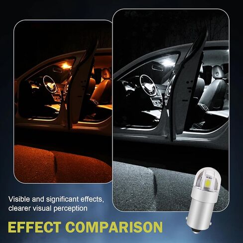 10PCS BA9S BA9 1895 1891 53 57 47830 64111 3893 Error Free LED Bulb, 6000K 3030-SMD Interior Car Bulbs for Interior Dome Map Lamp License Plate Glove Box Lights (White) in Kuwait