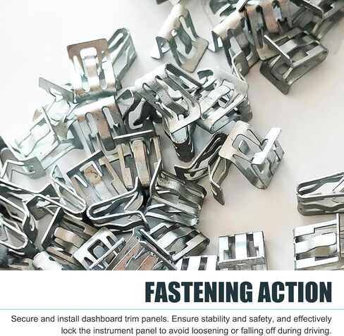 Shakas 15 PCS Car Center Console Dashboard Fixing Clip, 15748479 A-Pillar U-Shaped Anti-Rust Retainer Clip, Door Trim Panel Interior Frame Molding Fastener, Compatible with Most Cars (Silver) in Kuwait