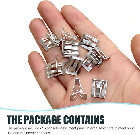 Shakas 15 PCS Car Center Console Dashboard Fixing Clip, 15748479 A-Pillar U-Shaped Anti-Rust Retainer Clip, Door Trim Panel Interior Frame Molding Fastener, Compatible with Most Cars (Silver) in Kuwait