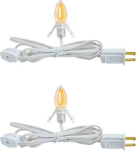 Chainable Accessory Cord with C7 LED Light Bulbs, 6Ft Indoor Blow Mold Light Cord with Male and female plugs for Halloween Pumpkins Christmas Village Houses and Craft Projects Decoration 4Pack in Saudi Arabia