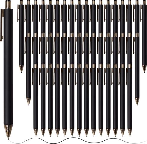CRYLLIS Pens Bulk, 100Pack Black Ink Ballpoint Pens for Smooth Writing,No Smear, Click Pens for Teachers, Students, Restaurant Servers,School & Office Pen, Easter, 1.0mm (White) in Saudi Arabia