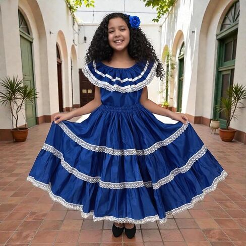 Honduras Traditional Girls Blue Dress 6 in Saudi Arabia