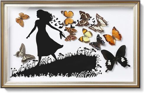 فراشة Papilio maackii المحفوظة مؤطرة - 6.8x6.8 بوصة صندوق ظلال عينات الحشرات مصنوع يدويًا، غابة خضراء الملكة الفراشة القوطية ديكور المنزل لعيد الميلاد والهالوين هدايا عيد الميلاد in Kuwait