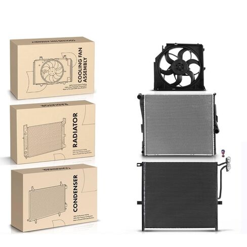 Replacement Parts for Radiator&AC Condenser&Cooling Fan Kit for BMW X3 2004 2005 2006 L6 2.5L 3.0L Mod-A58PP-44433 in Saudi Arabia