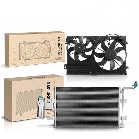 Replacement Parts for AC Condenser&Dual Cooling Fan Assembly Kit for Volkswagen Jetta 2005 L4 1.9L Mod-A58PP-36239 in Saudi Arabia