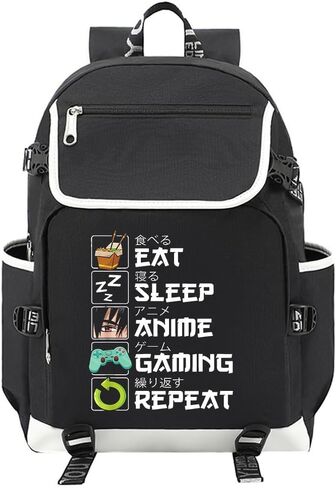 حقيبة ظهر من القماش الكتاني ذات سعة كبيرة للكمبيوتر المحمول وألعاب مانغا in Kuwait