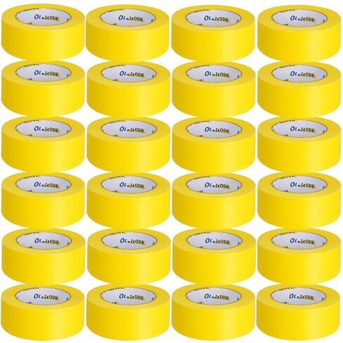 22 لفة من شريط الرسامين الأصفر مقاس 5.08 سم × 55 ياردة، شريط لاصق للرسامين لا يترك بقايا على الحائط، شريط الفنان، شريط تشطيب الحواف لتزيين اللوحة الجدارية، مستلزمات DIY in Kuwait