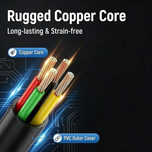 Phone Extension Cord 15 FT Long Phone Cable Line Wire, with Standard RJ11 Plug andIncludes Telephone Inline Coupler RJ11 Splitter and 15 Cable Clip Holders, Black in Kuwait