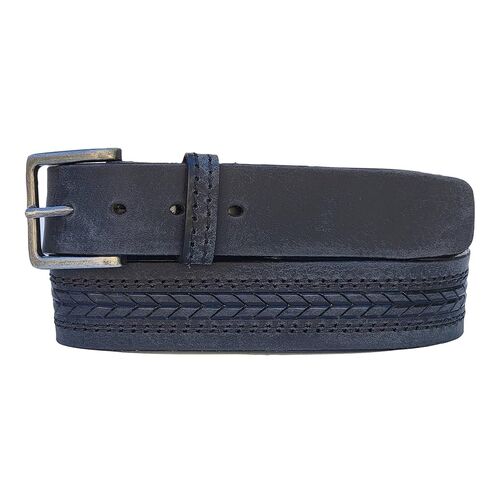 NAB’s Signature Leather Belt for Men Handmade in Toronto Diablo Belt Design featuring a Black Belt adorned with bold red stitches, Handcrafted Work Belts for Men (36, BROWN ARROW PATTERNED, BLACK) in Saudi Arabia