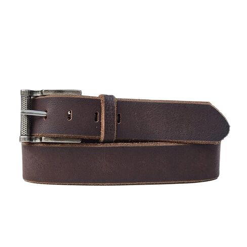 NAB’s Signature Leather Belt for Men Handmade in Toronto Diablo Belt Design featuring a Black Belt adorned with bold red stitches, Handcrafted Work Belts for Men (36, BROWN ARROW PATTERNED, BLACK) in Saudi Arabia