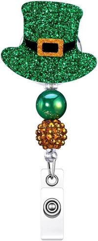 Easter Badge Reel Cute Bunny Badge Holder Cute Glitter Flower Easter Eggs ID Name Card Retractable Badge Holder with Alligator Clip Acrylic Easter Holiday Gifts for Nurse Nursing Student Teacher in Kuwait