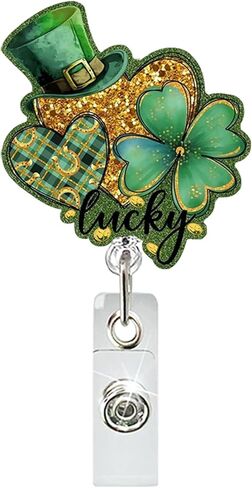 Easter Badge Reel Cute Bunny Badge Holder Cute Glitter Flower Easter Eggs ID Name Card Retractable Badge Holder with Alligator Clip Acrylic Easter Holiday Gifts for Nurse Nursing Student Teacher in Saudi Arabia