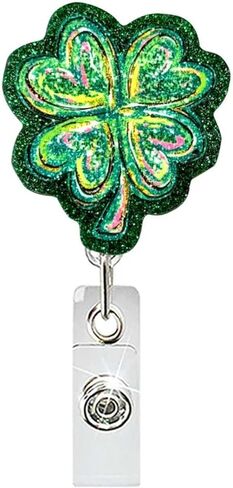 Easter Badge Reel Cute Bunny Badge Holder Cute Glitter Flower Easter Eggs ID Name Card Retractable Badge Holder with Alligator Clip Acrylic Easter Holiday Gifts for Nurse Nursing Student Teacher in Saudi Arabia