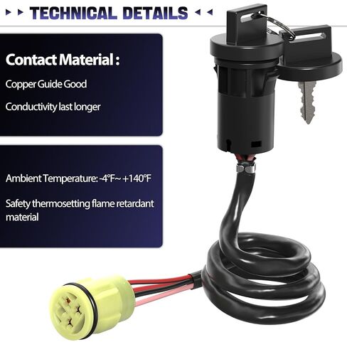 Starter Relay Solenoid+Ignition Key Switch Fit for Honda Rancher 350 TRX350TE TRX350FM TRX350FE ES 2000 01 02 03 04 05 06 Waterproof in Kuwait