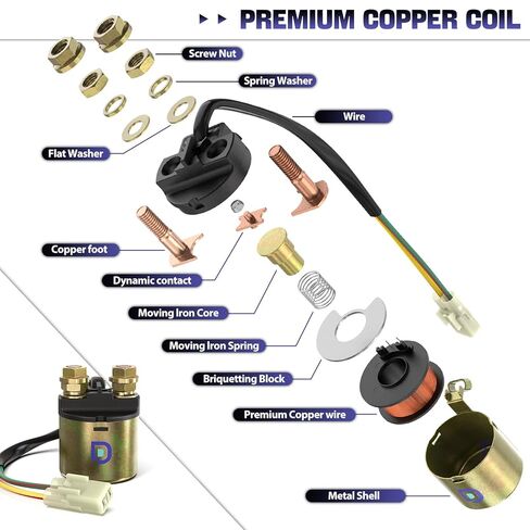 Starter Relay Solenoid+Ignition Key Switch Fit for Honda Rancher 350 TRX350TE TRX350FM TRX350FE ES 2000 01 02 03 04 05 06 Waterproof in Kuwait