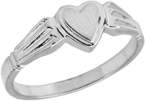 خاتم الخاتم على شكل قلب صلب للسيدات من الفضة الإسترليني الأنيقة in Kuwait