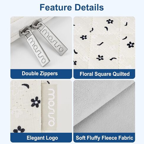 حقيبة كمبيوتر محمول MOSISO مقاس 13-14 بوصة، حافظة كمبيوتر محمول منتفخة مقاس 13.3 بوصة متوافقة مع MacBook Air 13.6/Pro 13/Pro 14، HP Dell ASUS Lenovo، غطاء حقيبة حمل مبطن مربع مع حقيبة صغيرة، زهور زرقاء وبيضاء in Kuwait