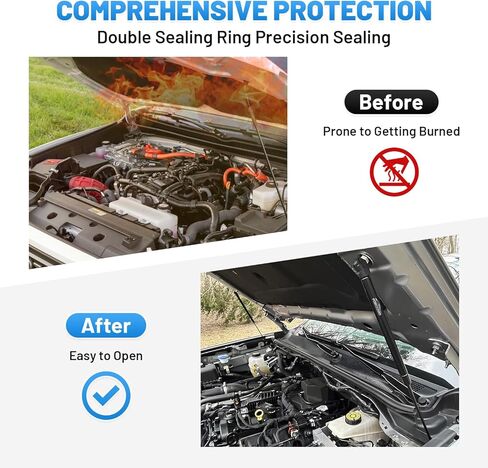 Hood Struts Fit for Ford Ranger 2024 2025 2026 Hood Lifting Support ﻿Hood Door Balancer Replacement Support Quick Lift No Drilling Required Car Accessories in Saudi Arabia
