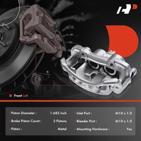 مجموعة فرجار قرص الفرامل A-Premium مع دعامة متوافقة مع موديلات مختارة من Nissan - D21 1987-1994، NP300 2010-2013، Pathfinder 1989-1995، Pickup 1995-2004 - جانب السائق الأيسر الأمامي in Saudi Arabia
