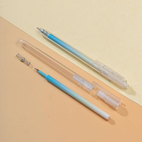 Minimalist 6 PCs Retractable Gel Pens Black Ink 0.5mm, Super Quick-Dry Ink, Soft Pastel Gradient Barrels, Perfect for Children, Students, Teachers, College, Workers in Saudi Arabia