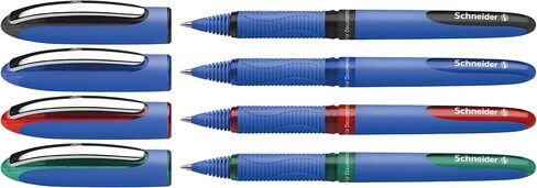 Schneider C Products One Hybrid 03 Rollerball Pen Hybrid conical tip, Assorted Colours, Pack of 4 Case, Blue,Green,Red,Black, 0.3 mm in Saudi Arabia