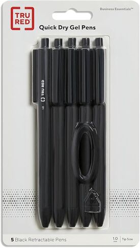 TRU RED Retractable Gel Pens, Medium Point 1.0mm, Black Ink, 15 Pack – Quick‑Dry Gel Pens for Smooth, Smear‑Free Writing in Saudi Arabia