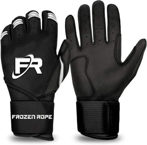 F3 Frozen Rope Batting Gloves - Premium Leather (0.9mm) with Long Cuff Wrist Support - Pro-Grade Baseball and Softball Gloves - Unisex Adult and Youth Sizes in Saudi Arabia