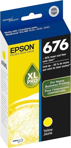 EPSON 676 DURABrite Ultra Ink High Capacity Black Cartridge (T676XL120-S) Works with WorkForce Pro WP-4010, WP-4020, WP-4023, WP-4090, WP-4520, WP-4530, WP-4533, WP-4540, WP-4590 in Kuwait