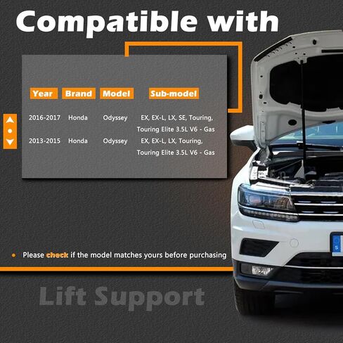 2 قطعة 26.99 بوصة دعامات رفع صندوق السيارة متوافقة مع Honda 11-17 Odyssey بدون قوة الباب الخلفي للصدمات الغاز الربيعي، فتحة الباب الخلفي الخلفي تحل محل فتحة الباب الخلفي 74870TK8305 74870TK8A01 in Saudi Arabia