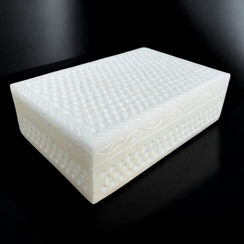 Vintage Onyx Marble Alabaster Trinket Box 6x4x2"inch | Hinged Lid Footed Jewelry Box | Decorative Storage for Keepsakes, Rings & Gifts | Mini Marble Box for Home Décor in Saudi Arabia