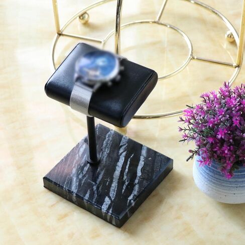 , Jewelry Holder Stand, PU Leather & Marble Watch Display Stand for Watches, Jewelry, Bracelets and Bangles (Marble, PU Leather), Silver Rod in Saudi Arabia