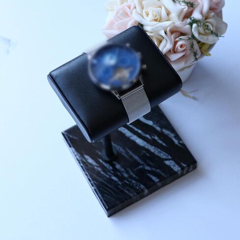, Jewelry Holder Stand, PU Leather & Marble Watch Display Stand for Watches, Jewelry, Bracelets and Bangles (Marble, PU Leather), Silver Rod in Saudi Arabia