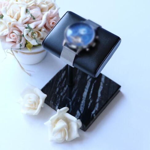 , Jewelry Holder Stand, PU Leather & Marble Watch Display Stand for Watches, Jewelry, Bracelets and Bangles (Marble, PU Leather), Silver Rod in Saudi Arabia