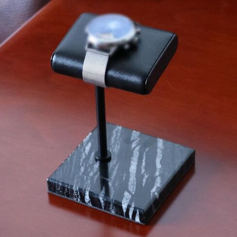 , Jewelry Holder Stand, PU Leather & Marble Watch Display Stand for Watches, Jewelry, Bracelets and Bangles (Marble, PU Leather), Silver Rod in Saudi Arabia